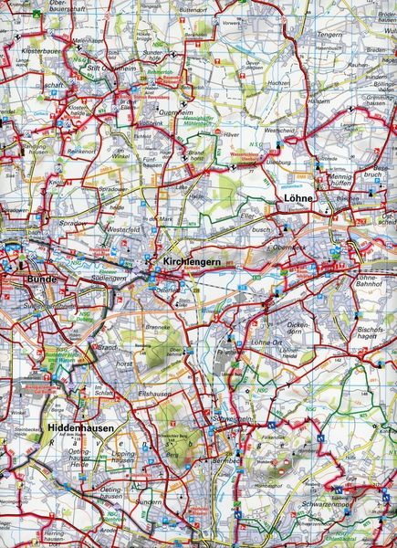 Radwanderkarte BVA Radwandern im Kreis Herford 1:50.000