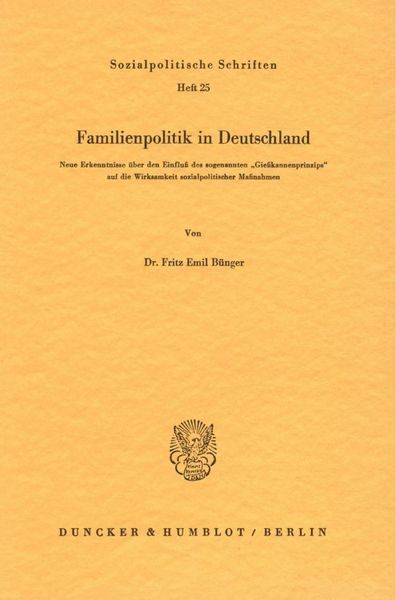 Produktbild: Familienpolitik in Deutschland.