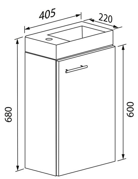 Produktbild: 2-tlg Waschtisch Slito Toilette schmal Schwarz
