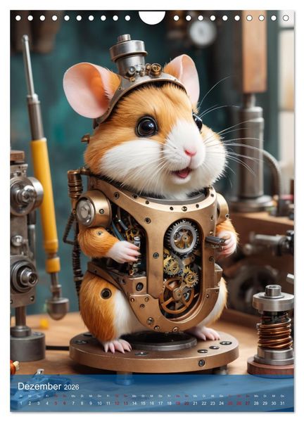 Produktbild: Roboter-Hamster - niedliche kleine Roboter (Wandkalender 2026 DIN A4 hoch), CALVENDO Monatskalender