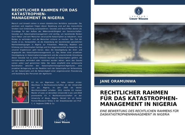 Produktbild: Rechtlicher Rahmen f&uuml;r das Katastrophen- Management in Nigeria