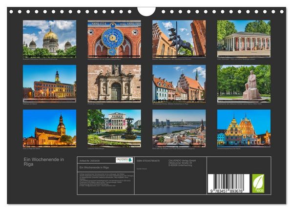 Produktbild: Ein Wochenende in Riga (Wandkalender 2026 DIN A4 quer), CALVENDO Monatskalender