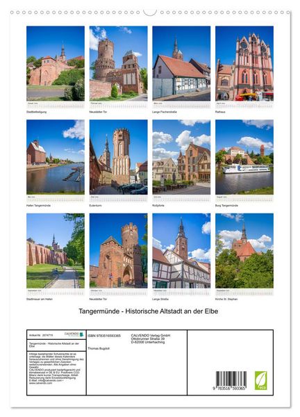 Produktbild: Tangerm&uuml;nde - Historische Altstadt an der Elbe (hochwertiger Premium Wandkalender 2026 DIN A2 hoch), Kunstdruck in Hochglanz