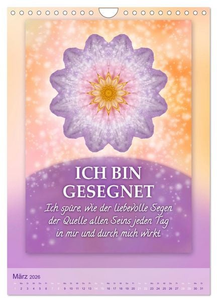 Produktbild: ICH BIN Licht und Liebe - Kalender (Wandkalender 2026 DIN A4 hoch), CALVENDO Monatskalender
