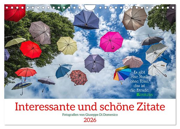 Produktbild: Interessante und sch&ouml;ne Zitate (Wandkalender 2026 DIN A4 quer), CALVENDO Monatskalender