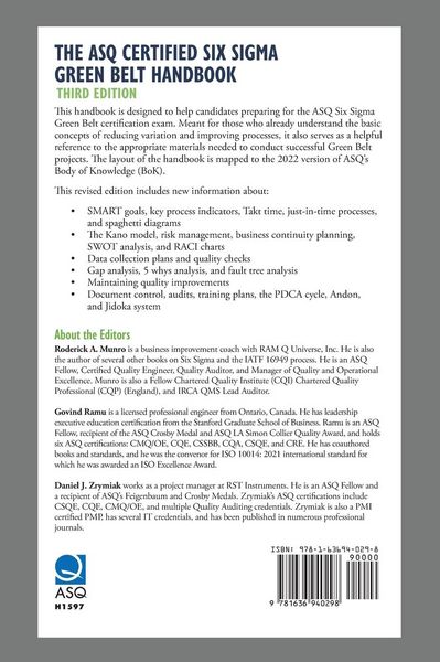 Produktbild: The ASQ Certified Six Sigma Green Belt Handbook