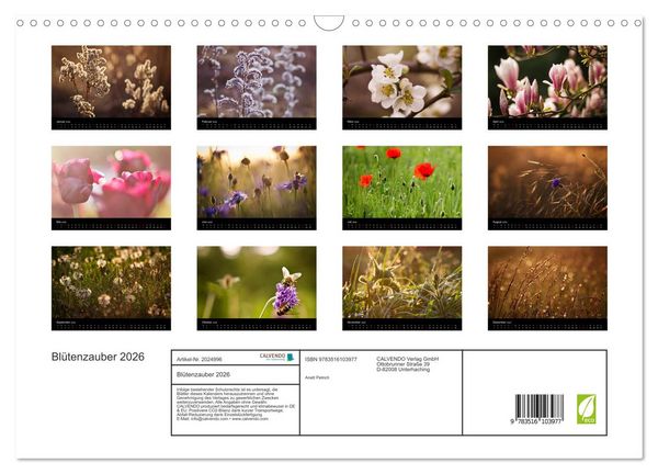 Produktbild: Bl&uuml;tenzauber 2026 (Wandkalender 2026 DIN A3 quer), CALVENDO Monatskalender