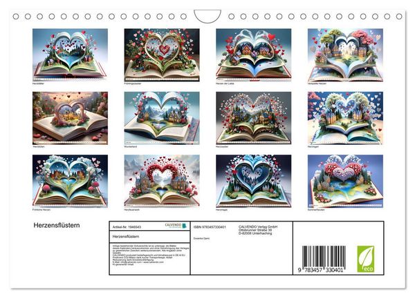 Produktbild: Herzensfl&uuml;stern (Wandkalender 2026 DIN A4 quer), CALVENDO Monatskalender