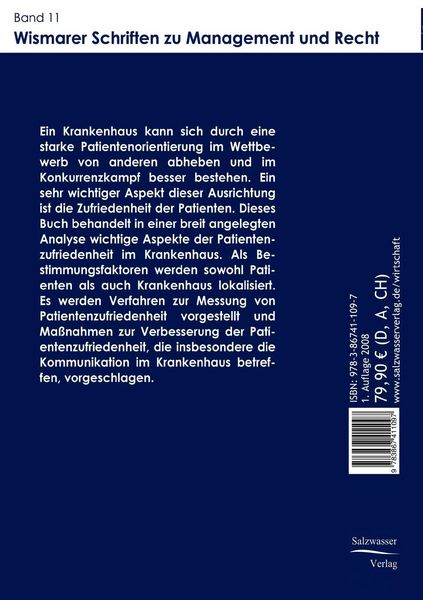 Produktbild: Patientenzufriedenheit im Krankenhaus
