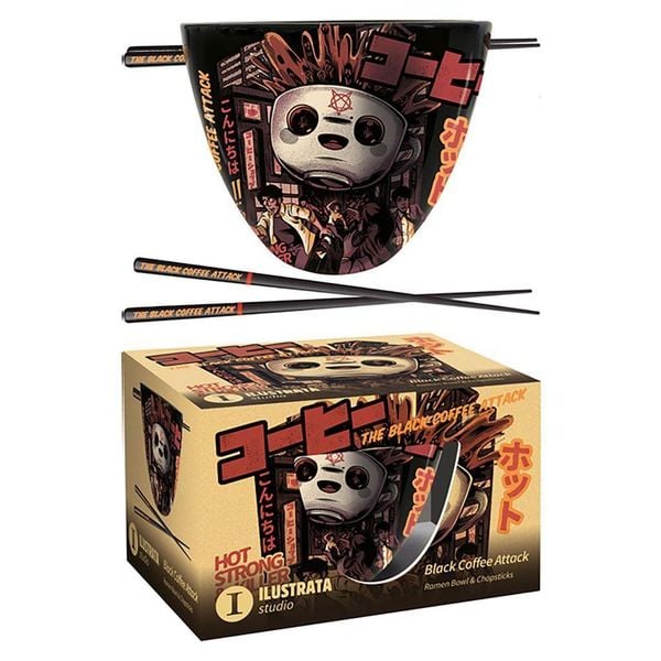 Produktbild: Ilustrata (Angriff des schwarzen Kaffees) Ramen-Sch&uuml;ssel-Set