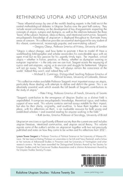 Produktbild: Rethinking Utopia and Utopianism