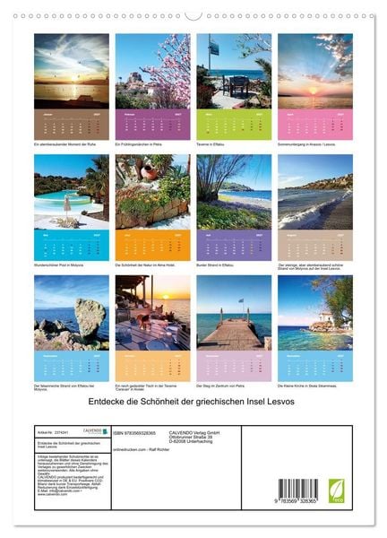 Produktbild: Entdecke die Sch&ouml;nheit der griechischen Insel Lesvos (hochwertiger Premium Wandkalender 2027 DIN A2 hoch), Kunstdruck in Hochglanz