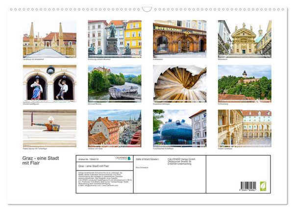 Produktbild: Graz - eine Stadt mit Flair (Wandkalender 2026 DIN A2 quer), CALVENDO Monatskalender