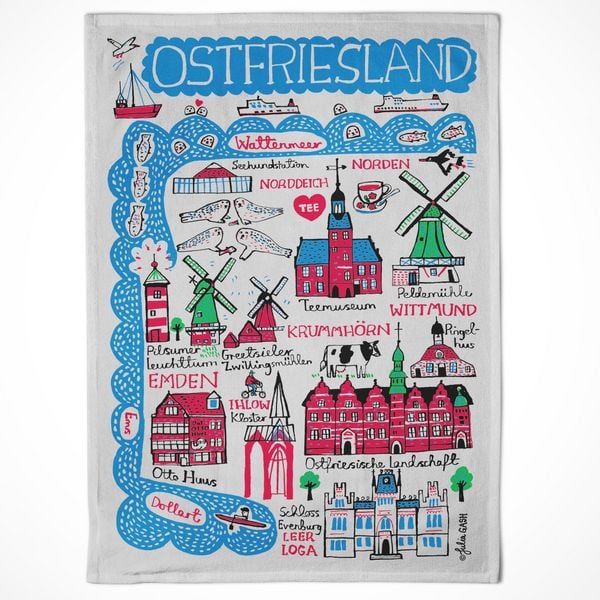 Produktbild: Geschirrtuch 'Ostfriesland' , 100% Baumwolle