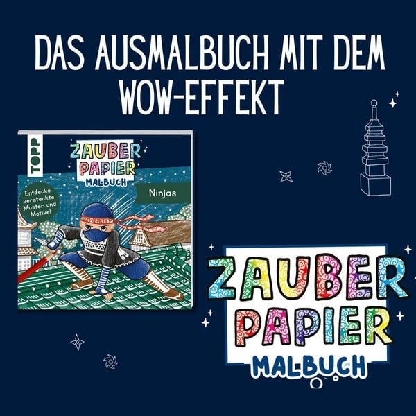 Produktbild: Zauberpapier Malbuch Ninjas
