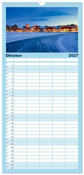 Produktbild: Familienplaner 2027 - Lulea - Wintertraum in Schwedisch Lappland mit 5 Spalten (Wandkalender, 21 x 45 cm) CALVENDO