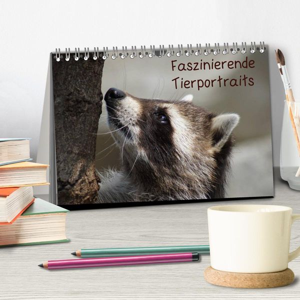 Produktbild: Faszinierende Tierportraits (Tischkalender 2026 DIN A5 quer), CALVENDO Monatskalender