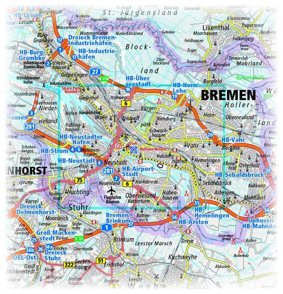 Bremen. Stadtplan 1:16 000