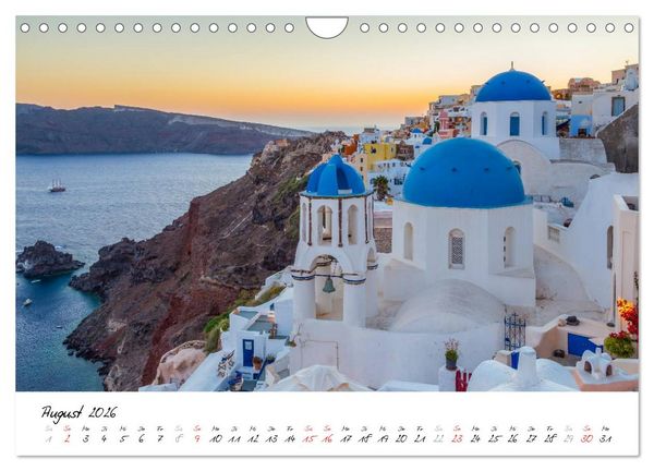 Produktbild: Santorini - Fotogene Sch&ouml;nheit (Wandkalender 2026 DIN A4 quer), CALVENDO Monatskalender
