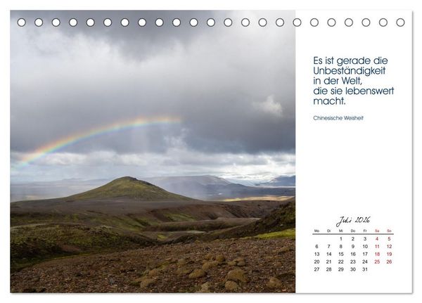 Produktbild: Insel der Elemente &ndash; Island in Bildern und Gedanken (Tischkalender 2026 DIN A5 quer), CALVENDO Monatskalender