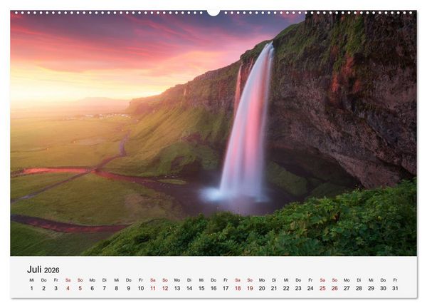 Produktbild: Naturschauspiel Wasserfall: Europas flie&szlig;ende Kunstwerke (Wandkalender 2026 DIN A2 quer), CALVENDO Monatskalender