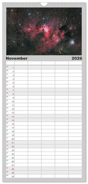 Produktbild: Familienplaner 2026 - Deep Sky Kalender mit 5 Spalten (Wandkalender, 21 x 45 cm) CALVENDO