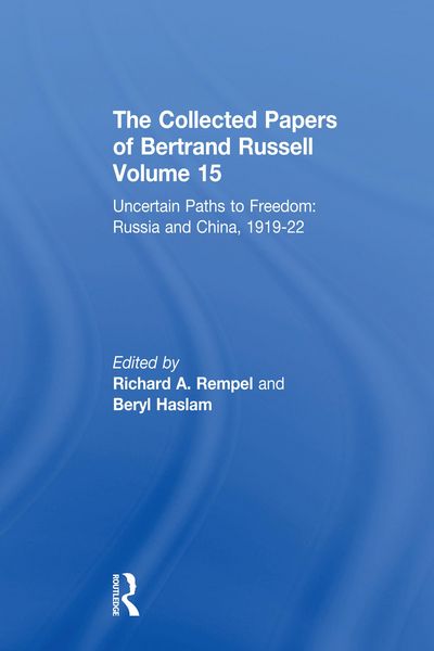 Produktbild: The Collected Papers of Bertrand Russell, Volume 15