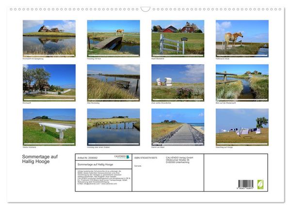 Produktbild: Sommertage auf Hallig Hooge (Wandkalender 2026 DIN A2 quer), CALVENDO Monatskalender