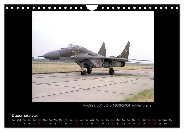 Produktbild: Airplanes and Helicopters of NVA 1957 - 1991 (Wall Calendar 2026 DIN A4 landscape), CALVENDO 12 Month Wall Calendar