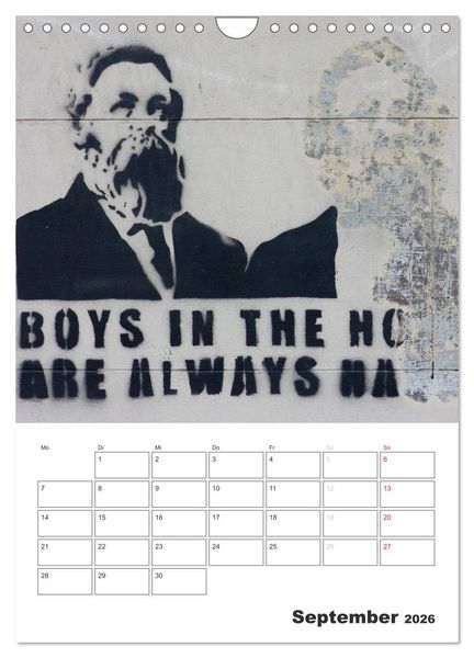 Produktbild: STENCIL ART 2026 - Schablonen Graffiti an H&auml;userfassaden / Planer (Wandkalender 2026 DIN A4 hoch), CALVENDO Monatskalender