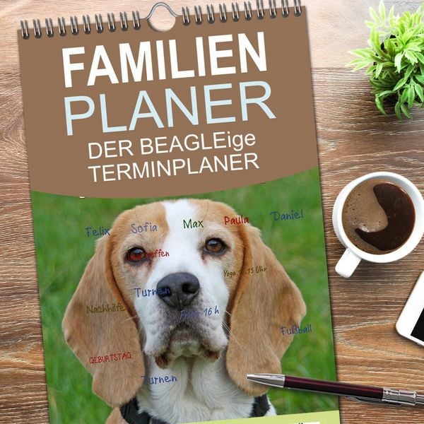 Produktbild: Familienplaner 2026 - DER BEAGLEige TERMINPLANER mit 5 Spalten (Wandkalender, 21 x 45 cm) CALVENDO