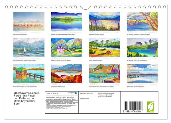 Produktbild: Oberbayerns Seen in Farbe - mit Pinsel und Farbe an den Ufern bayerischer Seen (Wandkalender 2026 DIN A4 quer), CALVENDO Monatskalender