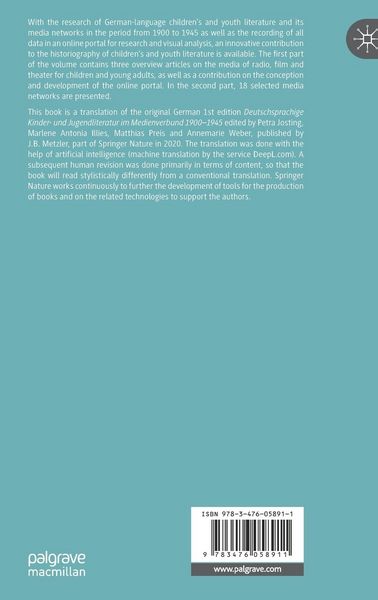 Produktbild: German-Language Children's and Youth Literature In The Media Network 1900-1945.