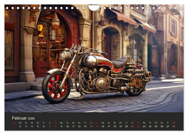 Produktbild: Steampunk Motorr&auml;der (Wandkalender 2026 DIN A4 quer), CALVENDO Monatskalender