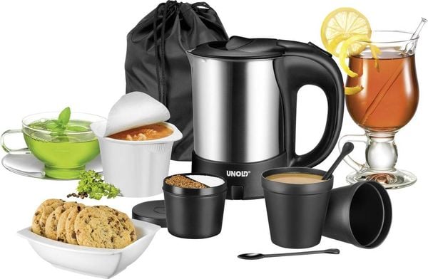 Produktbild: Unold 18575 Reis-set Wasserkocher kabelgebunden Edelstahl, Schwarz Fassungsverm&ouml;gen: 0.5 l