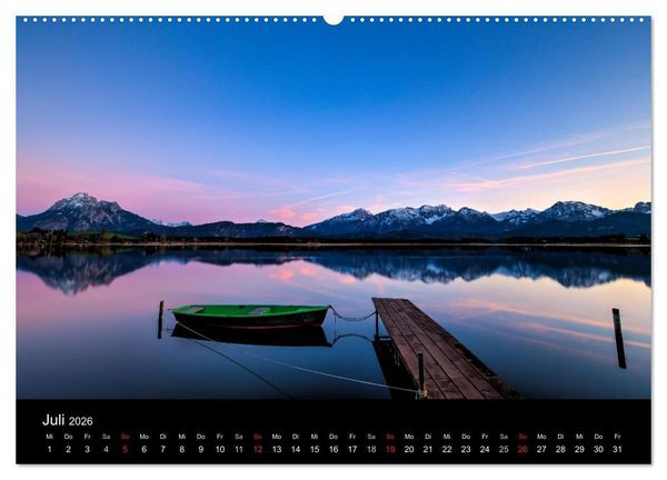 Produktbild: Licht &uuml;ber oberbayrischen Bergen und Seen (hochwertiger Premium Wandkalender 2026 DIN A2 quer), Kunstdruck in Hochglanz