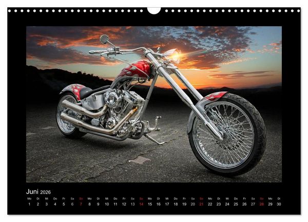 Produktbild: Motorrad-Tr&auml;ume &ndash; Chopper und Custombikes (Wandkalender 2026 DIN A3 quer), CALVENDO Monatskalender