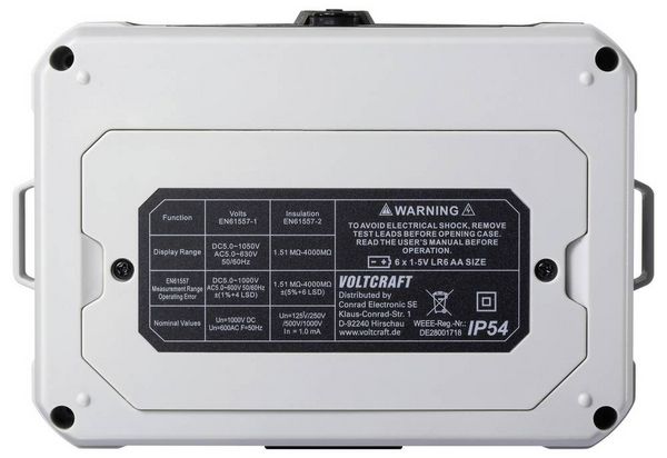 Produktbild: VOLTCRAFT ET-240 PV Isolationsmessger&auml;t 125 V, 250 V, 500 V, 1000V 4000 MΩ