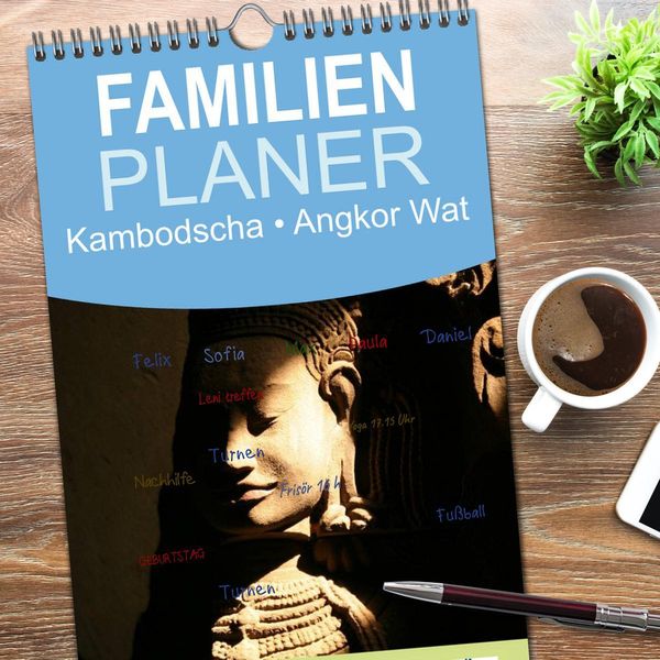 Produktbild: Familienplaner 2026 - Kambodscha &bull; Angkor Wat mit 5 Spalten (Wandkalender, 21 x 45 cm) CALVENDO