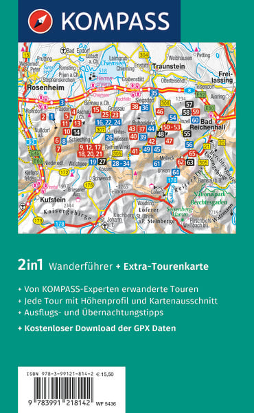 Produktbild: KOMPASS Wanderf&uuml;hrer Chiemgauer Alpen, 65 Touren mit Extra-Tourenkarte