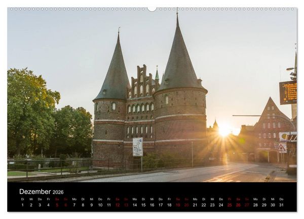 Produktbild: Eine Nacht in L&uuml;beck (hochwertiger Premium Wandkalender 2026 DIN A2 quer), Kunstdruck in Hochglanz