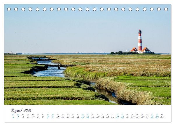 Produktbild: Nordfriesland - weiter Horizont, faszinierende Natur, idyllische St&auml;dte (Tischkalender 2026 DIN A5 quer), CALVENDO Monatskalender