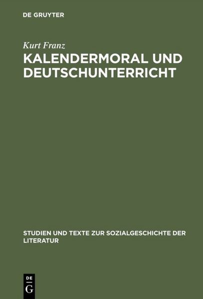 Produktbild: Kalendermoral und Deutschunterricht