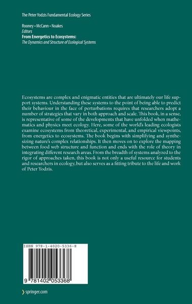 Produktbild: From Energetics to Ecosystems: The Dynamics and Structure of Ecological Systems