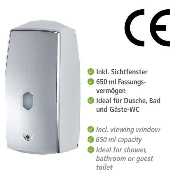 Produktbild: Infrarot Seifenspender Mod. Treviso Chrom 650 ml, automatischer Fl&uuml;ssigseifen-Spender, 650 ml