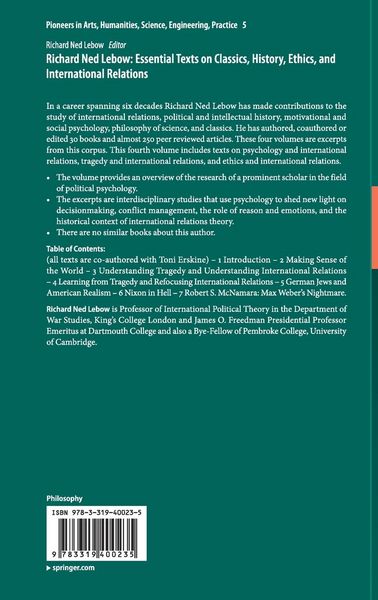 Produktbild: Richard Ned Lebow: Essential Texts on Classics, History, Ethics, and International Relations