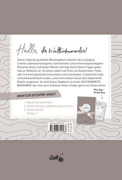 GuideMe Reisetagebuch Travel Memories „Weltenbummler“