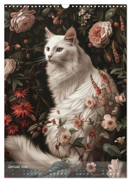 Produktbild: Katzen Kunstillustrationen (Wandkalender 2026 DIN A3 hoch), CALVENDO Monatskalender