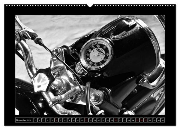 Produktbild: BMW R69S in schwarzweiss (Wandkalender 2026 DIN A2 quer), CALVENDO Monatskalender