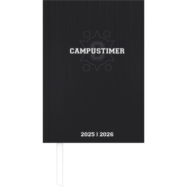 Campustimer Black - A6 Semester-Planer - Studenten-Kalender 2025/2026 - Notiz-Buch - schwarz - Weekly - Alpha Edition
